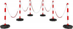 Plastic CARNIVAL Stanchions  (2PCS, White+Red) (IG-2x9)