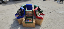Set of 6 Compact Western  Carnival game package with hay bal